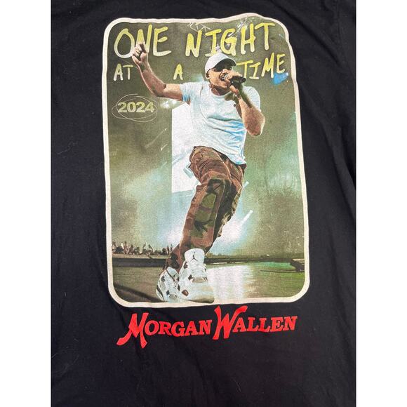 Men’s Black Morgan Wallen “One Night at a Time” Tour Tee Size M – Excellent - Picture 4 of 9